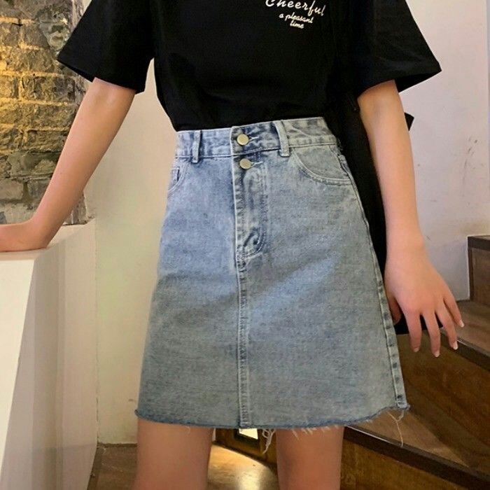 高腰牛仔短裙女