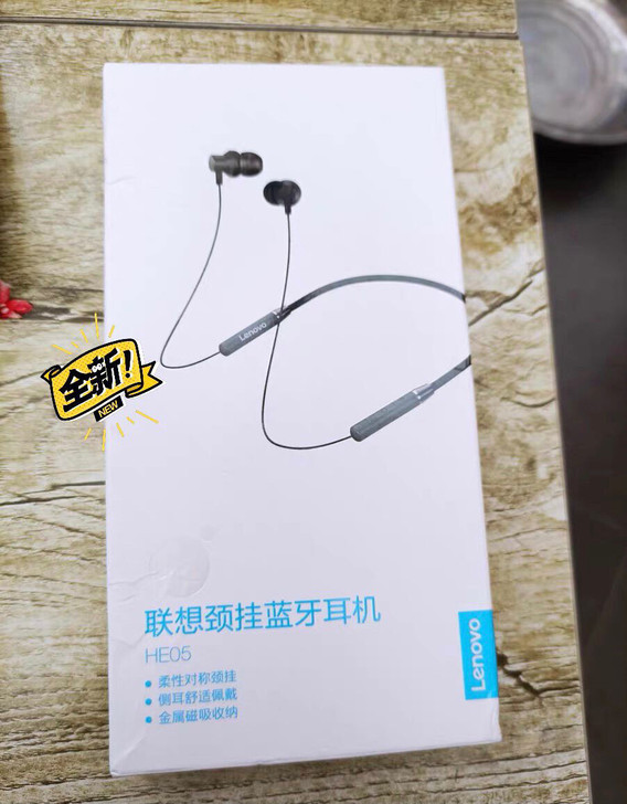 联想无线蓝牙耳机颈挂脖式游戏运动跑步双耳入...