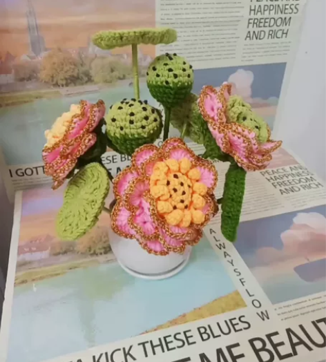手工制作的毛线花#非常好看的家庭摆件，全新...