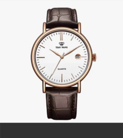 天王表石英手表女时尚潮流腕表男士真皮带时尚...