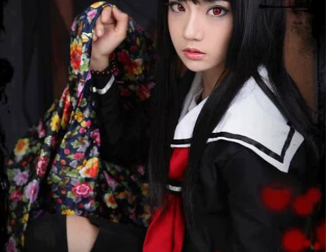 猫老师 动漫地狱少女 阎魔爱COS服 学生...