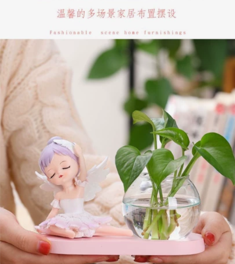 #芭蕾娃娃萌趣水培 轻奢芭蕾女孩家居摆件 ...