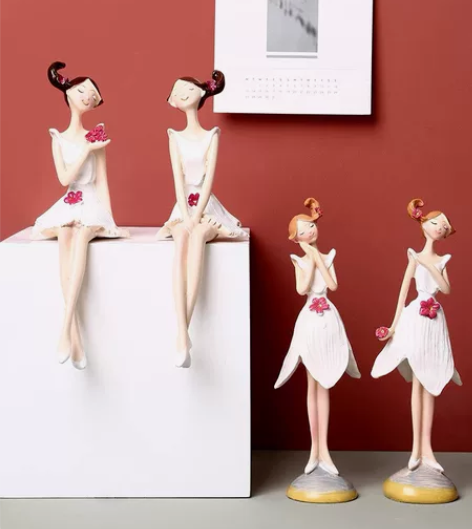 爱心天使芭蕾娃娃树脂摆件，全网最全五件套，...