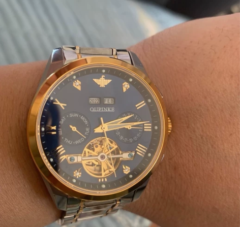 瑞士欧品客名表镂空陀飞轮手表男士全自动机械...