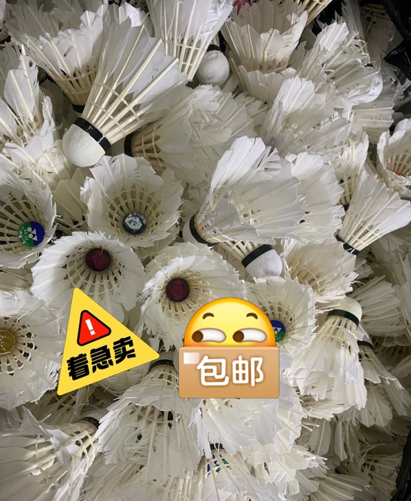 旧羽毛球帮羽毛球馆清洁阿姨卖旧羽毛球，赚一...