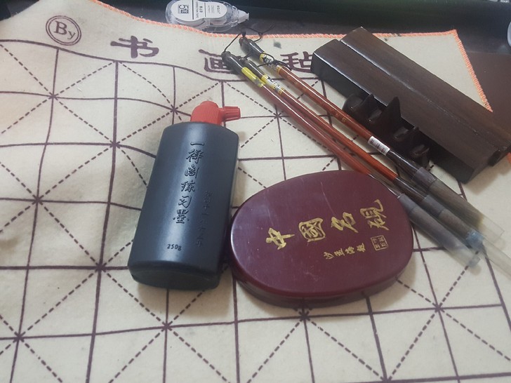 毛笔，狼王毛笔，墨盒，一得阁墨水，镇纸，笔...