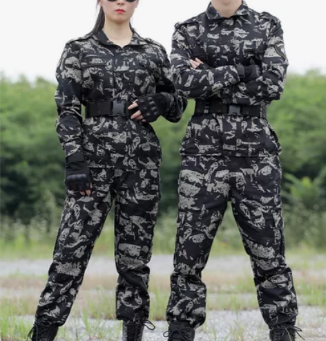 新式迷彩服男套装户外训作服装女士军迷战术工...