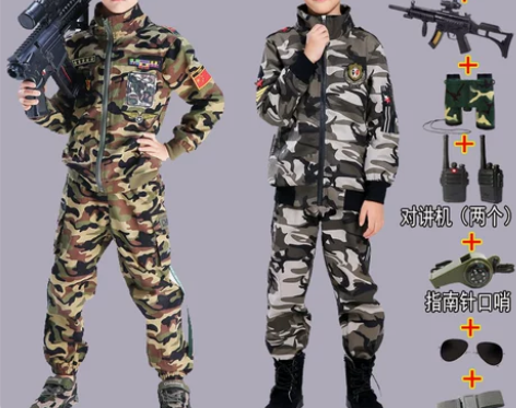 儿童迷彩服男童春秋装套装特种兵幼儿园军训军...
