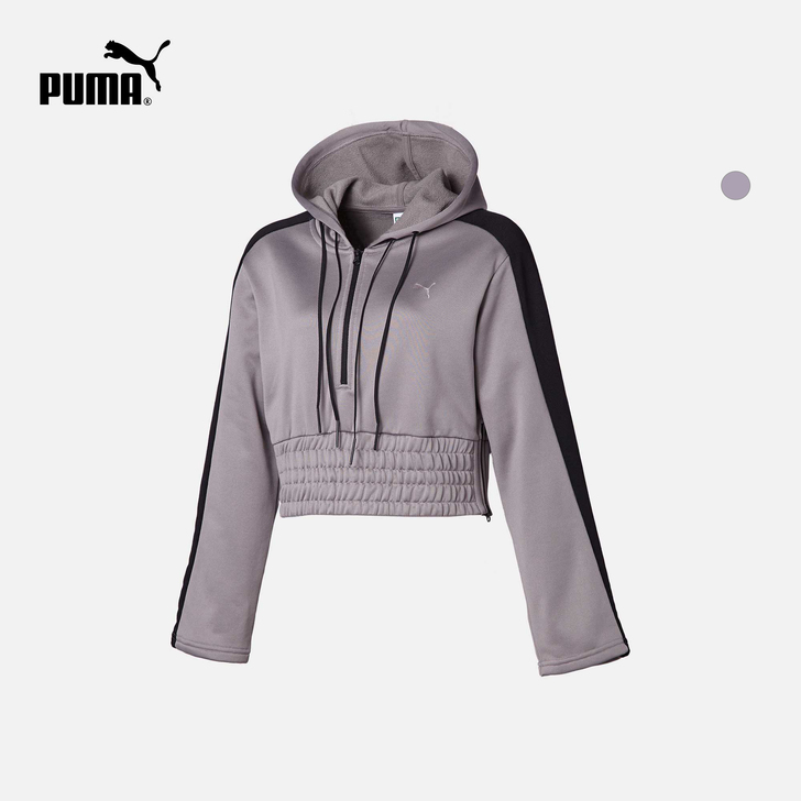 PUMA彪马官方正品 女子短款拼接连帽运动...