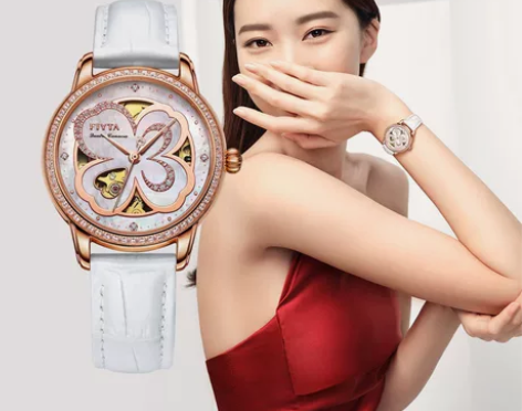 飞亚达四叶草系列手表女时尚优雅机械女表送礼...