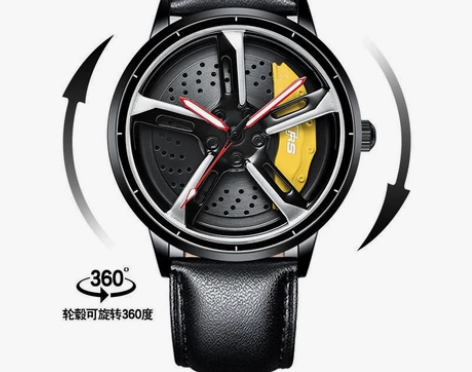 奥迪rs7刀锋轮毂手表抖音款轮毂腕表镂空立...