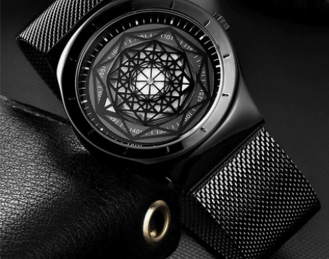 时尚物理公式无指针手表男潮流个性概念创意黑...