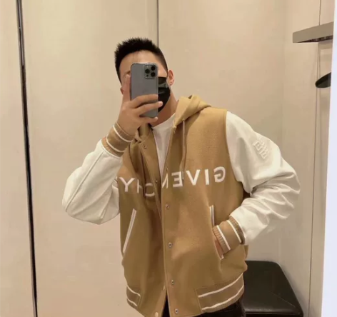 GVC经典刺绣拼接袖连帽棒球夹克外套 Si...