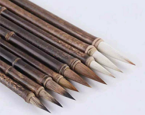 自家老人老技师纯手工制作的精致紫毫毛笔和兼...