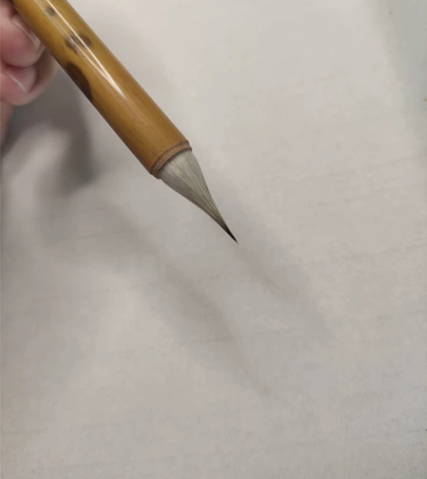 纯毛料 紫羊兼毫缠纸鸡距蒜头笔 出峰2.0...