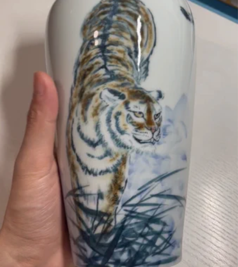 喻明福大师亲绘高温颜色釉老虎花瓶！福美术馆...