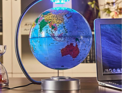 磁悬浮地球仪，浅蓝色中文，过生日的礼物，全...