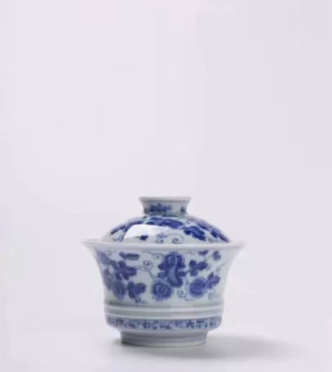 无名 致敬成化 瓜瓞绵绵  青花盖碗 老味...