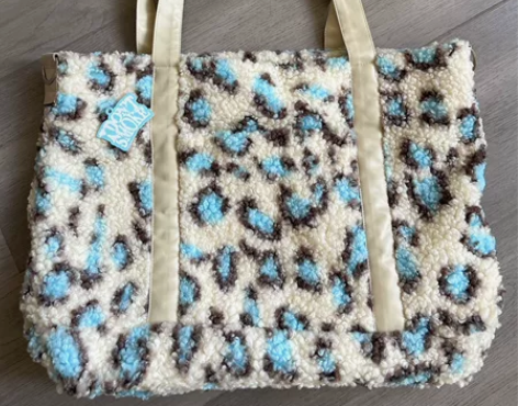 ?DONSMOKE蓝豹纹羊羔毛包包 全新没...