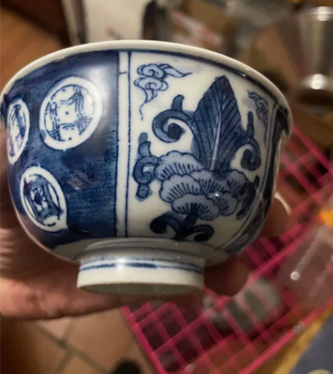 日本回流，大正时期，昭和时期，老青花盖碗，...