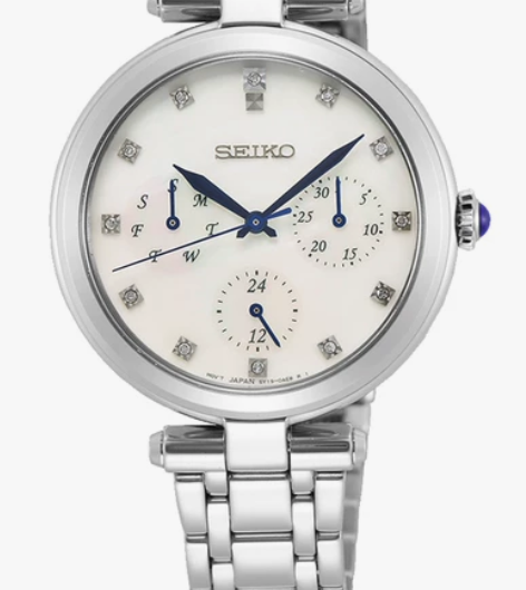 Seiko/精工女表简约真钻贝母表盘女表S...