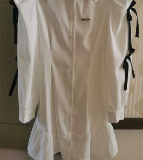 连衣裙温柔甜美法式,POLO领连衣裙长袖短...