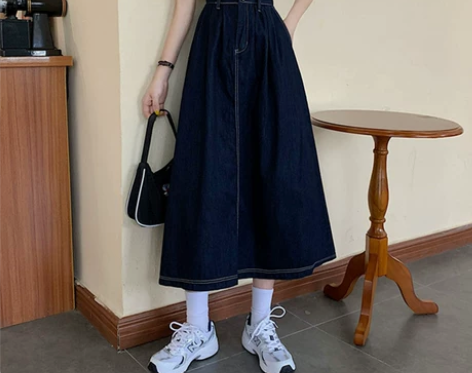 【盛夏潮搭价】牛仔半身长裙女夏装2022新...