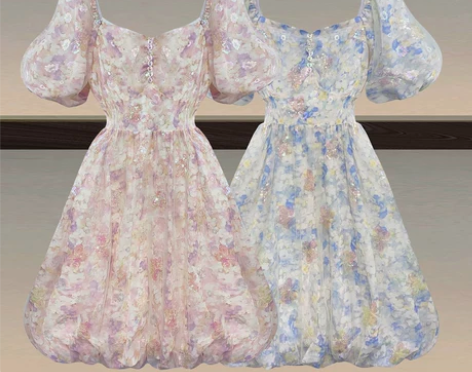 一字肩连衣裙设计感小众夏季学生2021新款...