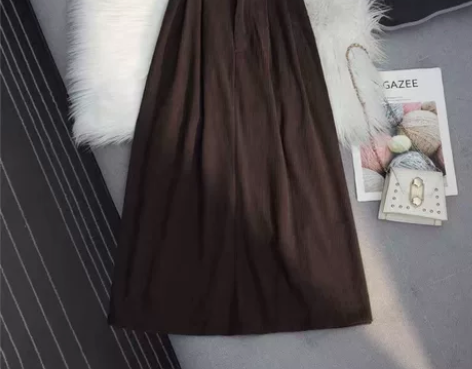 灯芯绒半身裙秋冬女中长款A字裙2022新款...