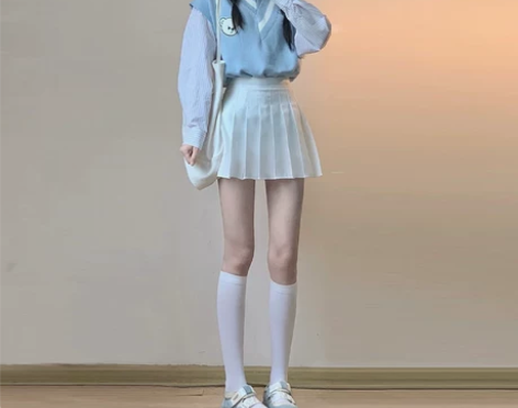 灰色百褶裙女春秋2022新款高腰a字裙学院...