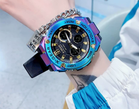 ?独角兽三眼小钢炮手表男电子表女士中学生潮...