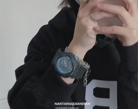 林北星同款克莱因蓝手表女中学生ins小众设...
