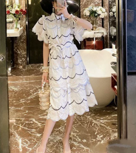 名媛气质重工小香风连衣裙蛋糕裙，M号， 胸...