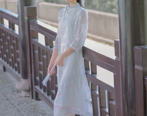 中国风禅意茶服女夏装中式改良旗袍女年轻款文...