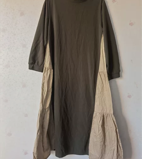 全新，日单长袖拼接款连衣裙，有吊牌，整体为...