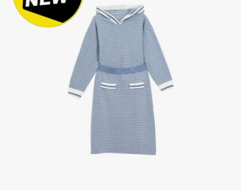 格纹连帽，针织裙，全新没穿过，衣服皱是放包...