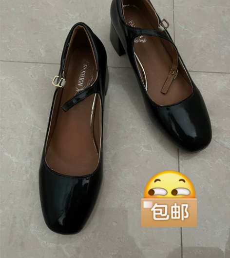 包邮 日系复古 法式小皮鞋 高跟 玛丽珍鞋...
