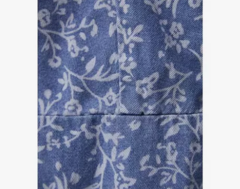 UR春夏新品女装气质度假风碎花牛仔宝藏连衣...