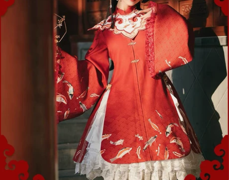 悠窝窝 花港观鱼L全套 衬裙罩衫云肩 买的...