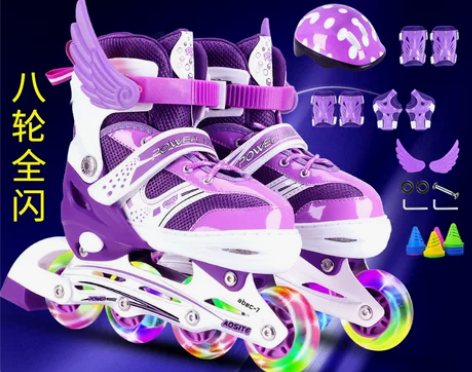 溜冰鞋儿童全套装3-5-6-8-10岁直排...
