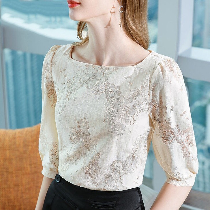 2021夏季款女装新款内搭蕾丝衫洋气小衫女...