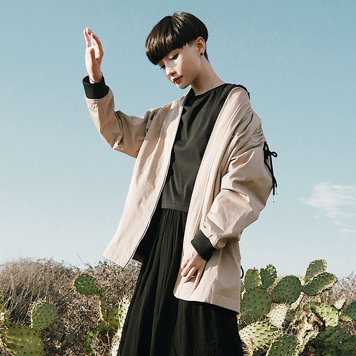 夕又米独立设计/落雨/进阶版廓形肩部抽绳设...