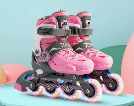 轮滑鞋儿童溜冰鞋男女童青少年可调节专业直排...