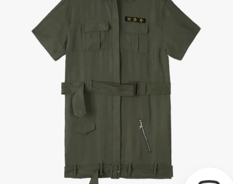 DAZZLE 地素 夏新款 军旅风帅气翻领...
