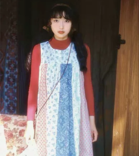 【出租】不造自制纯棉森女复古碎花拼布苍井优...