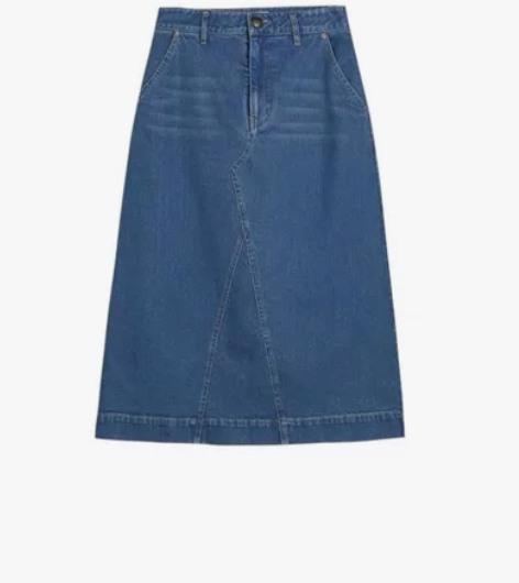 soligher复古牛仔半身裙春新款法式气...