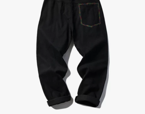 炉品秋季新款简约撞色百搭长裤男士日系休闲裤...