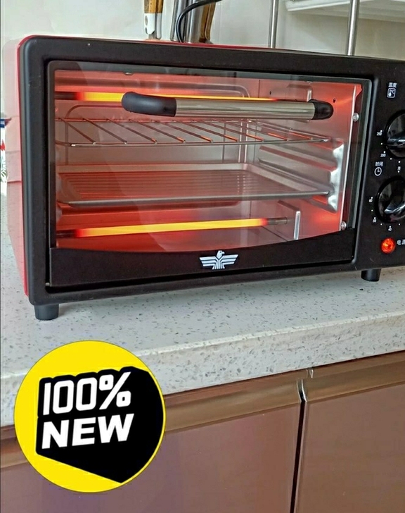 【超市】全新家用烤箱多功能烘焙台式双层电烤...