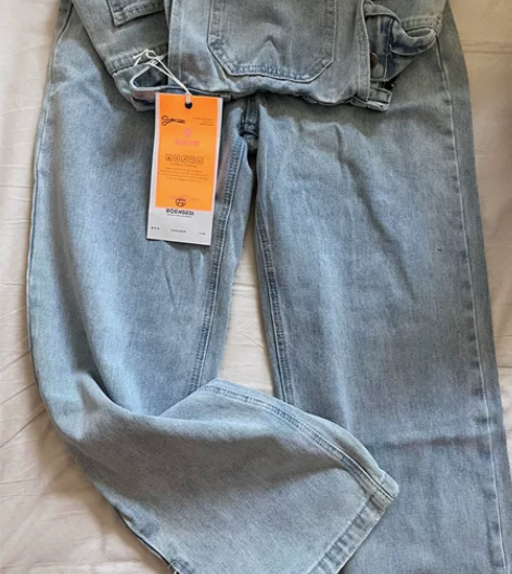 背带直筒拖地裤 全新S码