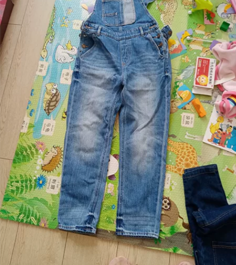 女童155码CA背带牛仔裤，偏厚款，购于武...